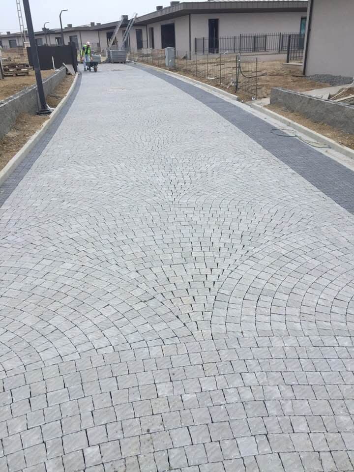 Site Yolu Döşeme Site yolu küp taş döşeme