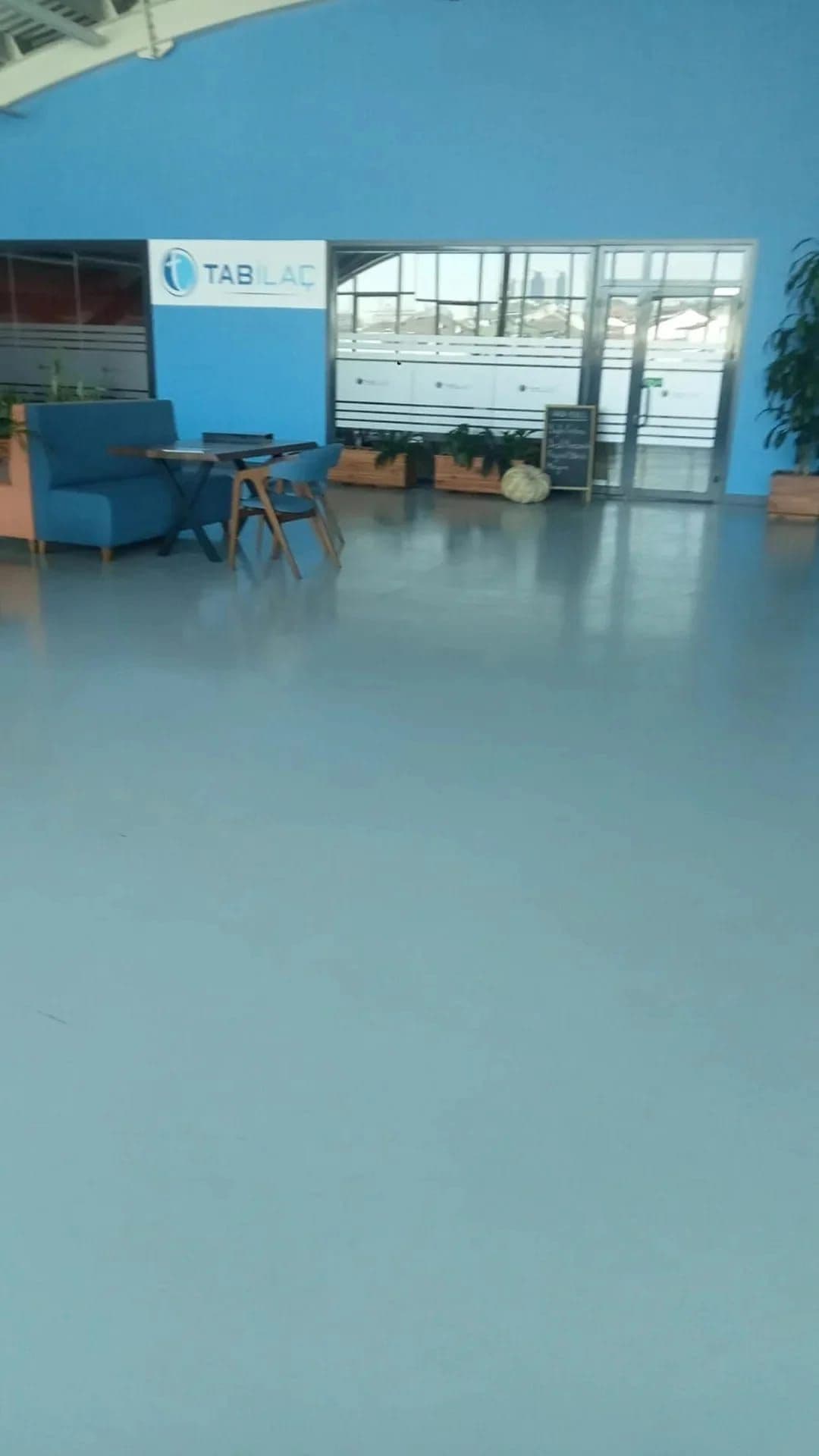 Ofis Epoksi Ofis mavi epoksi zemin